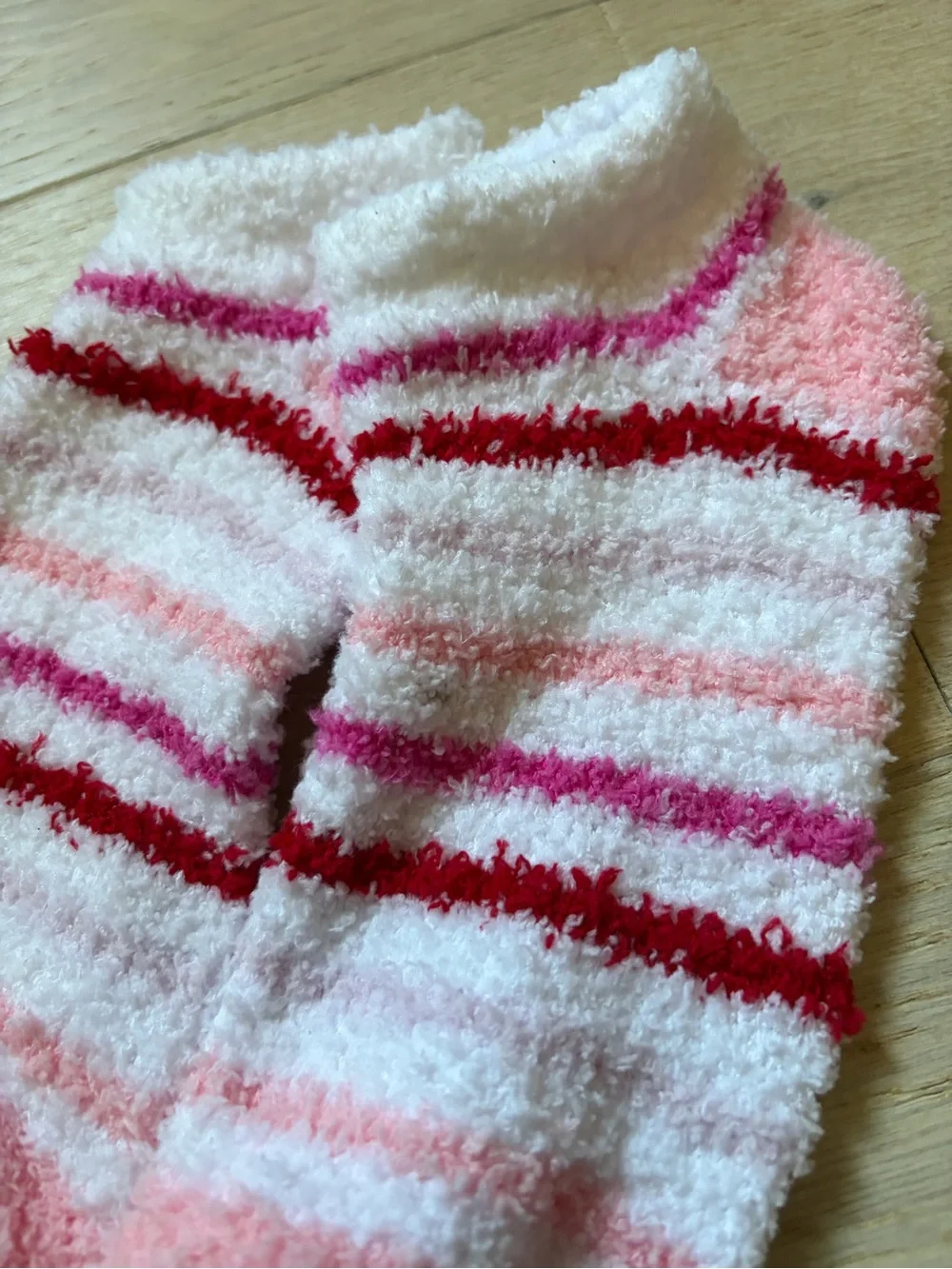 NWOT Cozy Pink Striped Fuzzy Socks